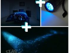 Glow in the dark milky way + stars + UV blacklight kit